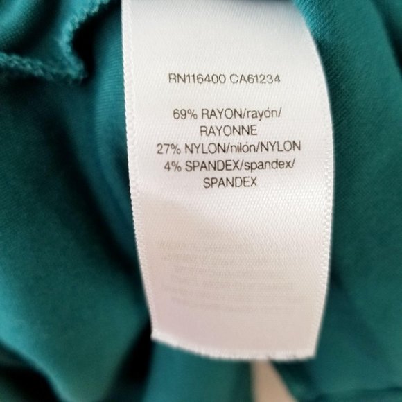 Lark & Ro 3/4 Sleeve Fit and Flare Dress Green - Picture 9 of 11